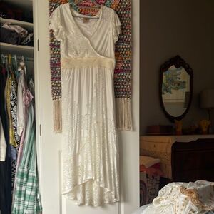Elegant White Lace Dress by Farm Rio